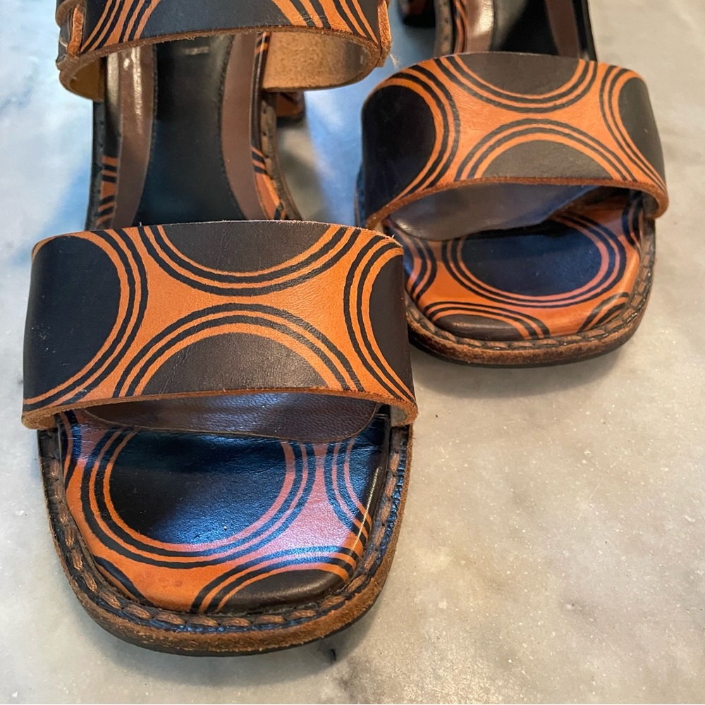 Marni Groovy Orange And Brown Circle Pattern Sand… - image 8